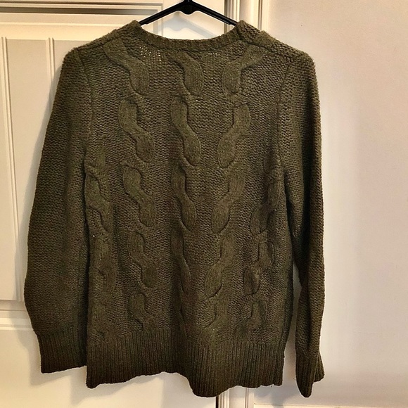 The Loft Olive Green or Army Green Cardigan Sweater- Petite Size M- Like New! - Picture 4 of 6